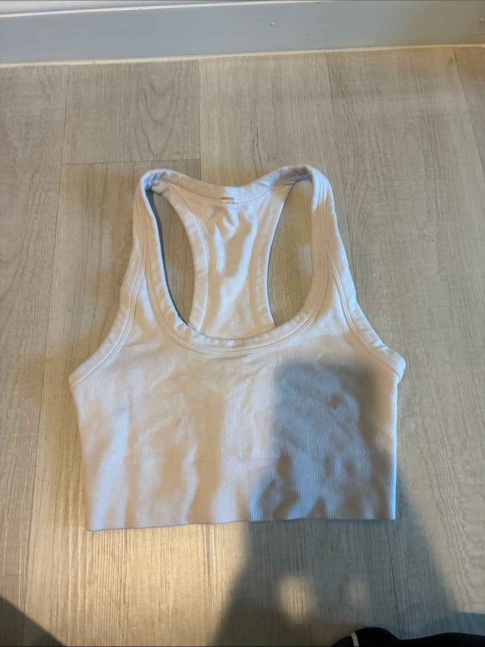 FP Movement by Free People White Racerback Crop Tank